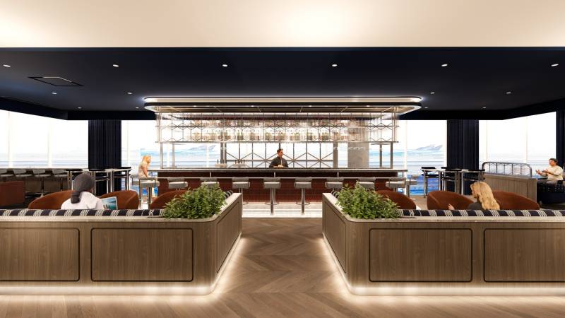 Primer vistazo a la sala VIP rediseñada de British Airways en Newark (crédito: Gensler)