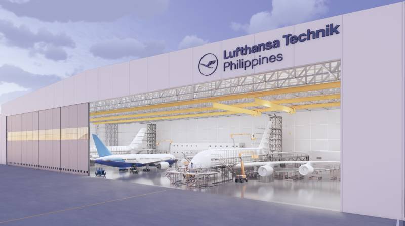 Esta imagen muestra cómo podría verse la nueva instalación en Clark. Derechos de autor: MRO Facilities / Lufthansa Technik