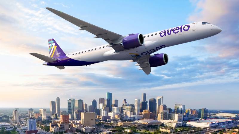 Avelo Airlines es la primera aerolínea de EE. UU. en adquirir y operar aviones Embraer 195-E2. Imagen: Avelo Airlines