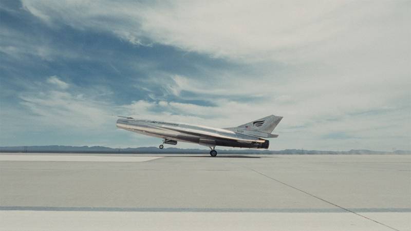 El motor F100 de Pratt & Whitney impulsa la aeronave Quarterhorse de Hermeus, que logró un vuelo supersónico a principios de este año. (Crédito de la foto: Hermeus)