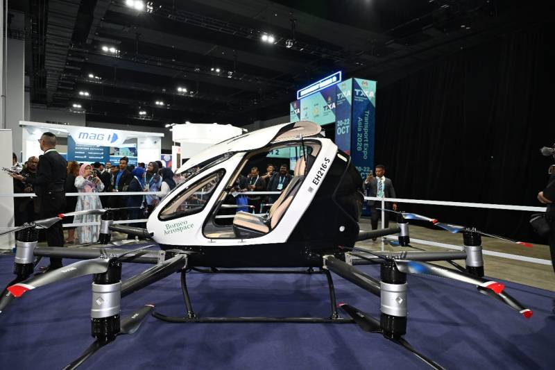 El EH216-S de EHang en exhibición en TXA 2026. Imagen: EHang