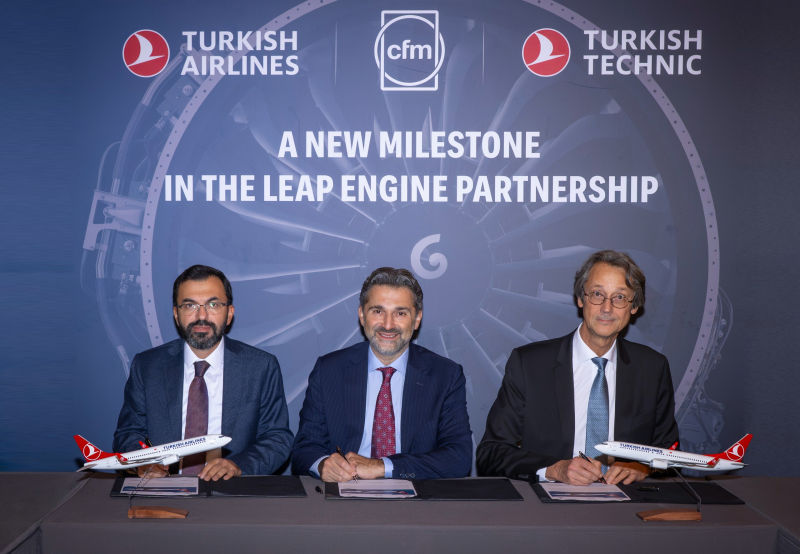 Turkish Airlines y CFM firman un memorando de entendimiento para más de 600 motores LEAP-1B. Imagen: GE Aerospace